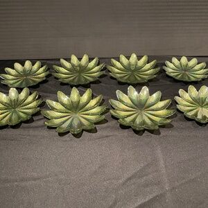 Set of (4) Large Green Charger Plates and Set of (4) Small Green Charger Plates